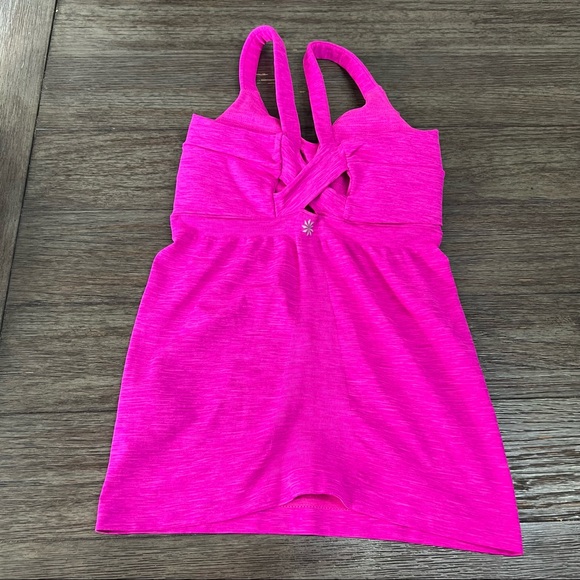 ATHLETA Intertwine Bra Tank Top Pink Small Yoga Athletic Stretch Gym - Picture 6 of 8